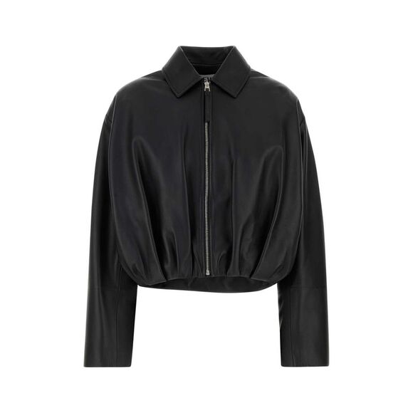 LOEWE Jackets & Blazers - Loewe Women Black Leather Jacket